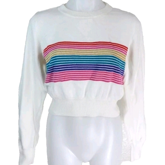 Spiritual Gangster Nikki Rainbow Stripe Sweater - Picture 2 of 4